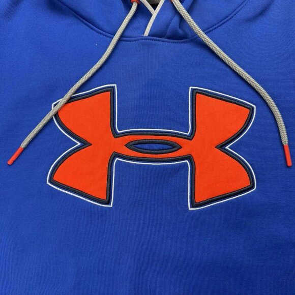 Under Armour Storm Mens L Blue Orange Gray Hoodie Sweatshirt Jacket - Picture 3 of 9